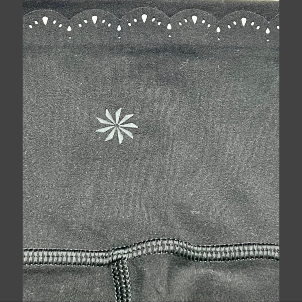 ATHLETA Black Cropped Elation Scalloped Leggings! - Picture 6 of 8